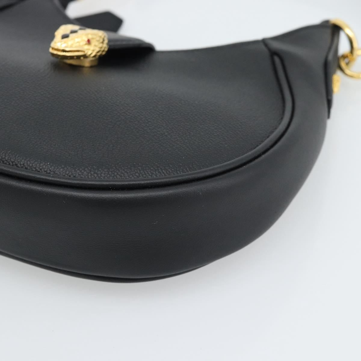 Bvlgari Serpenti Ellipse Leather Black Leather Shoulder Bag Bag (Pre-Owned)