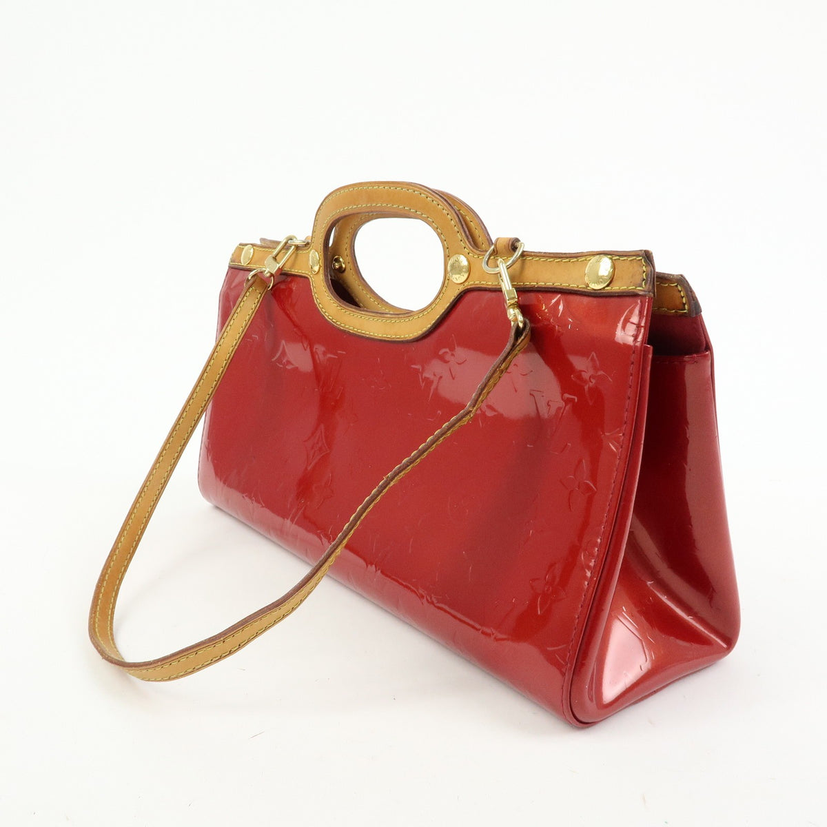 Louis Vuitton Roxbury Drive Monogram Vernis Red Patent_Leather Handbag (Pre-Owned)