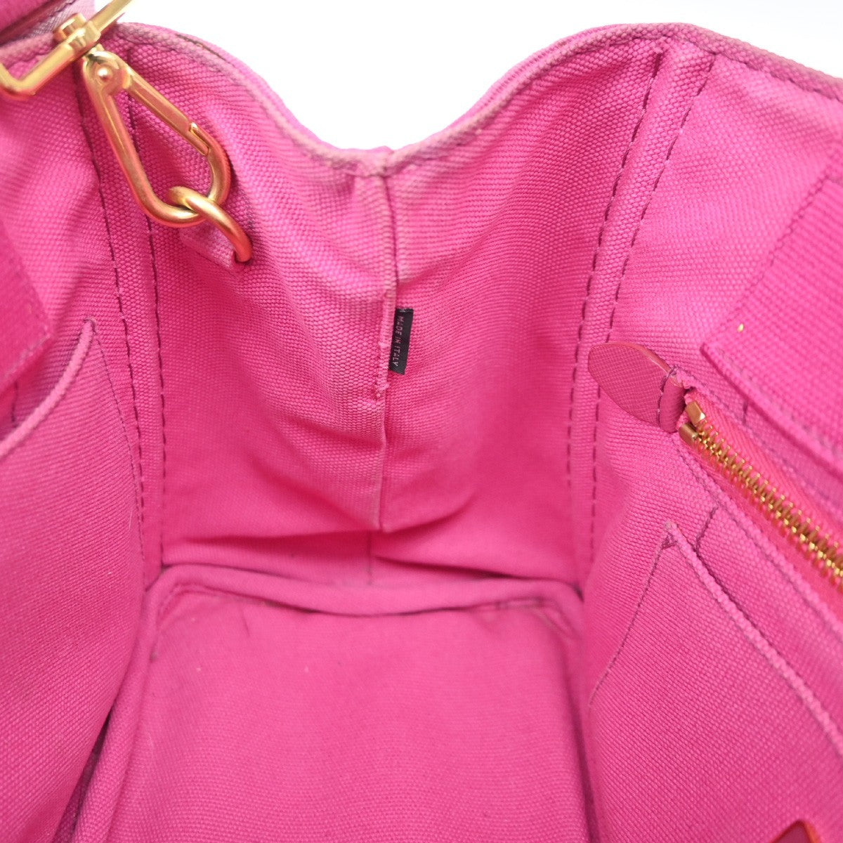 Prada Canapa Open Tote Canvas Pink Canvas Tote Bag Bag (Pre-Owned)