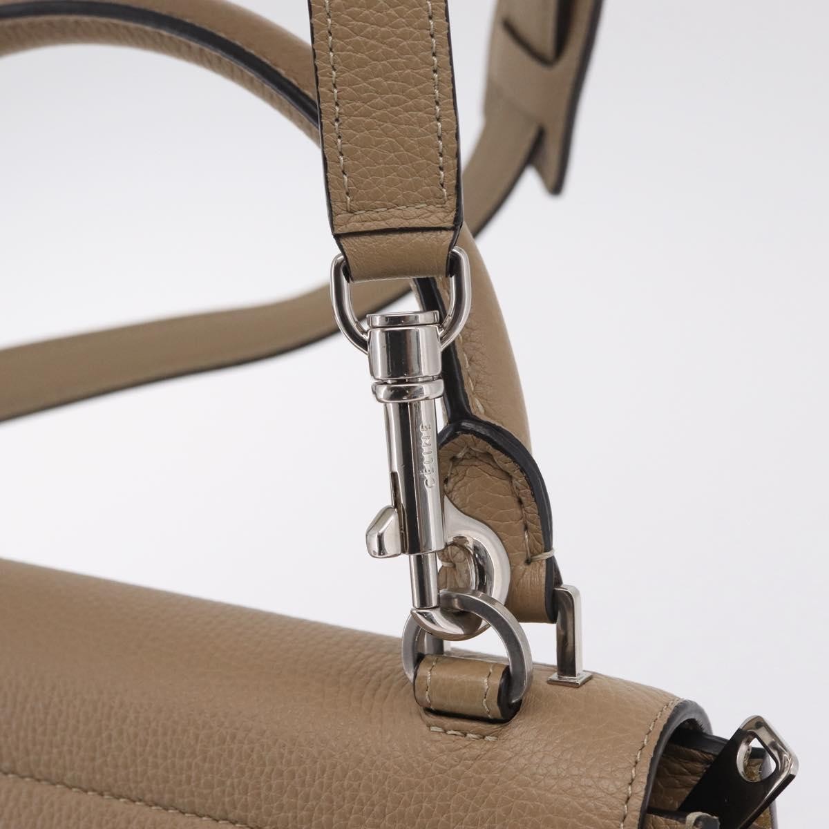 Celine Trapeze Leather Beige Leather Handbag (Pre-Owned)