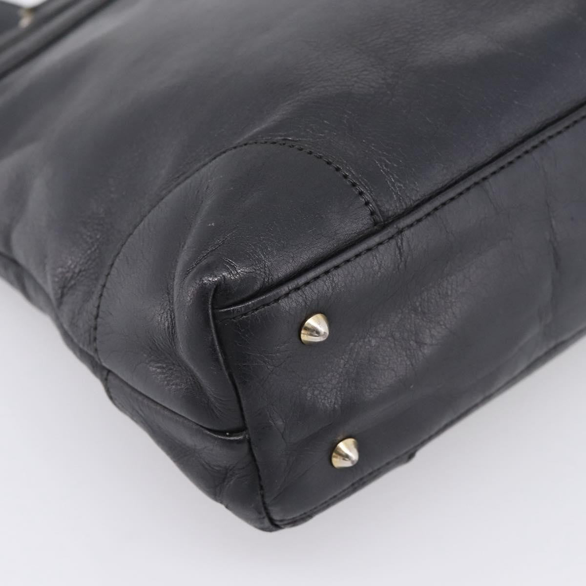 Celine Tote Leather Black Leather Tote Bag Bag (Pre-Owned)
