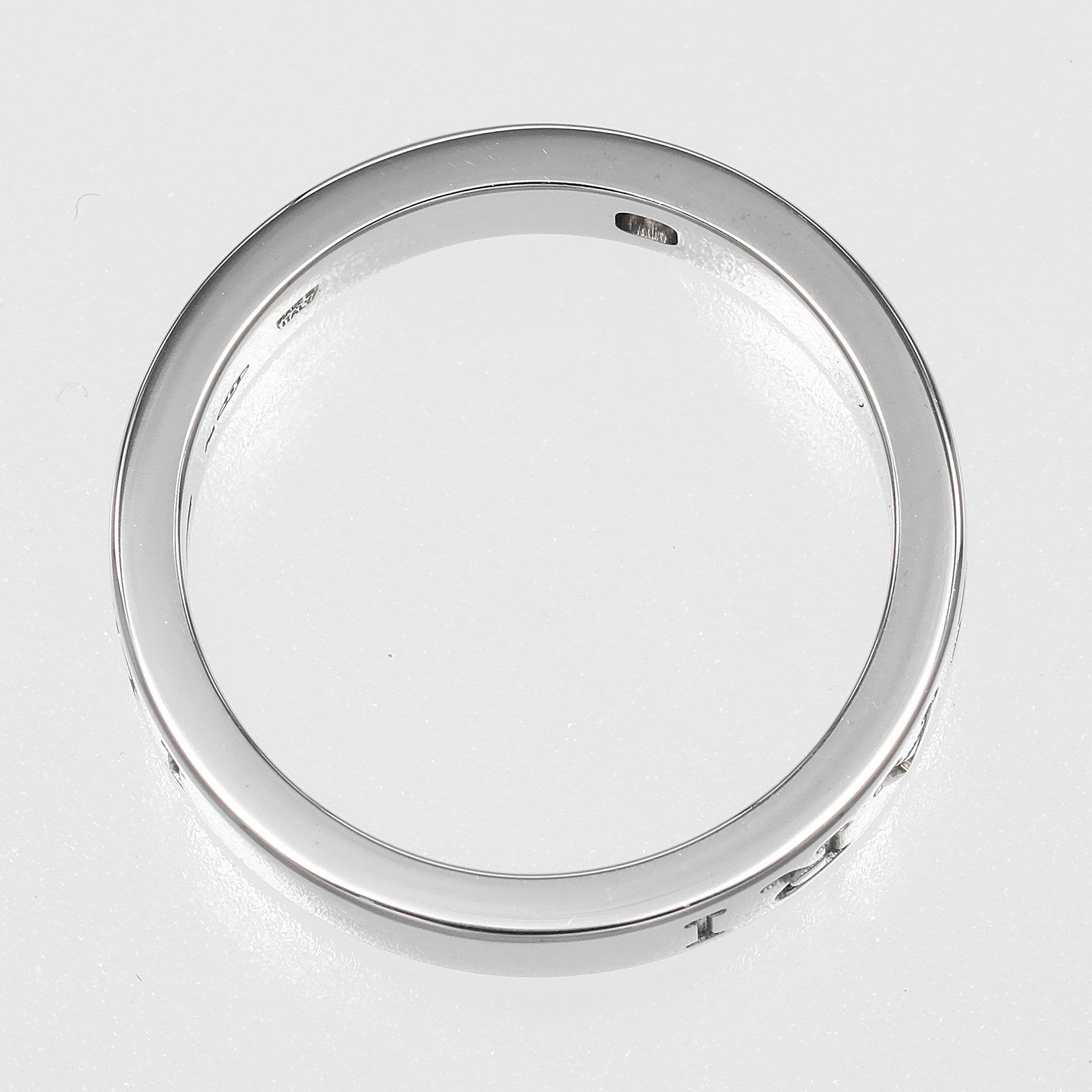 Bvlgari B.Zero1 Essential Logo Band 18K White Gold And Diamond Silver White_Gold Ring Jewelry (Pre-Owned)