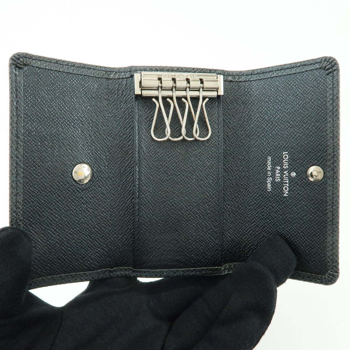 Louis Vuitton Multiclés 4 Cuir Verni Black Leather Wallets Accessory (Pre-Owned)