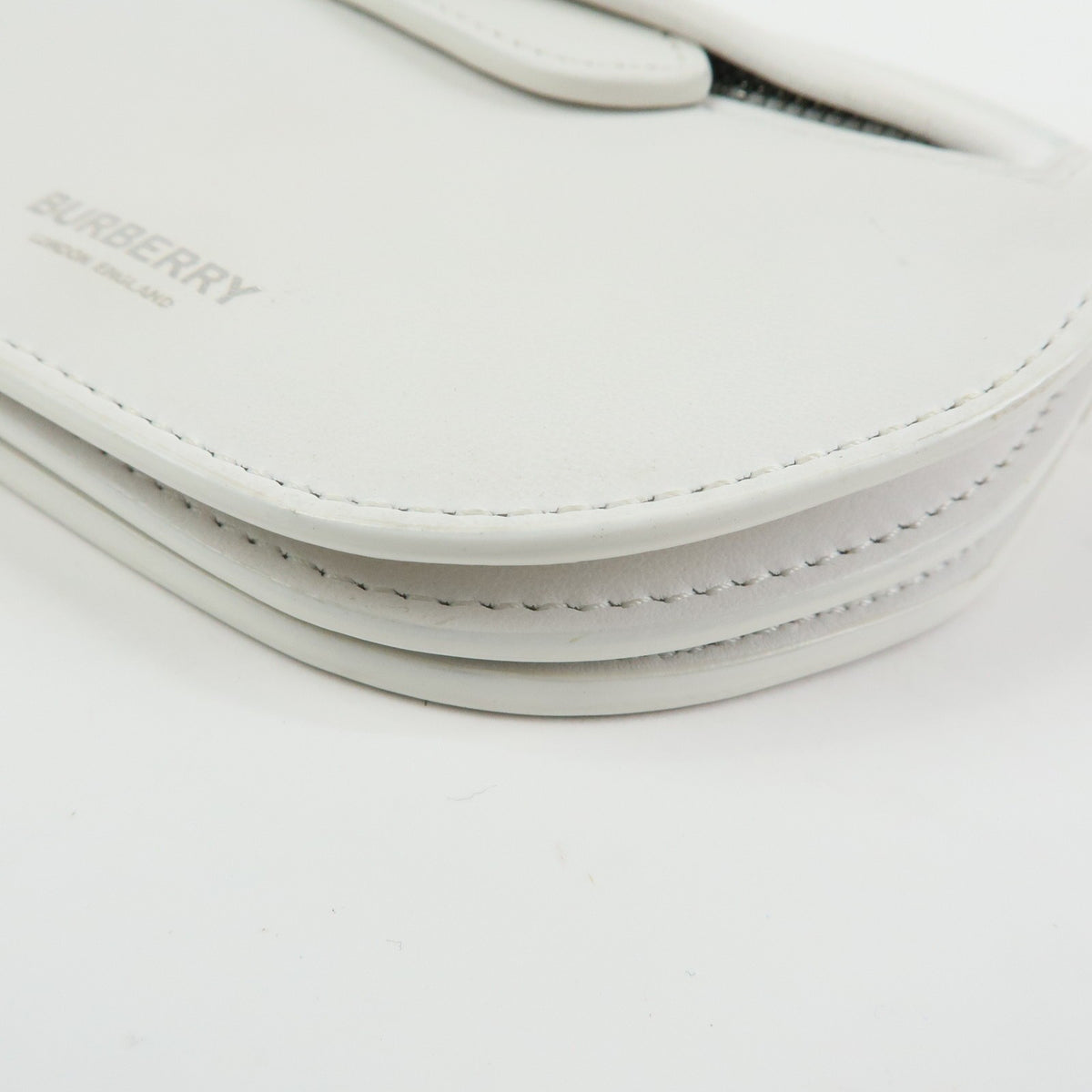 Burberry Olympia Flap Leather White Leather Handbag (Pre-Owned)