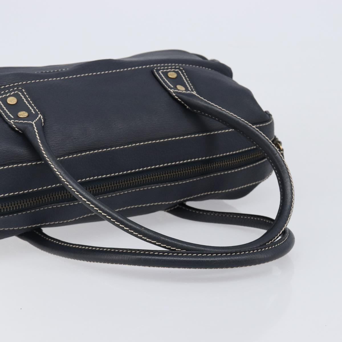 Celine Top Handle Leather Black Leather Handbag (Pre-Owned)