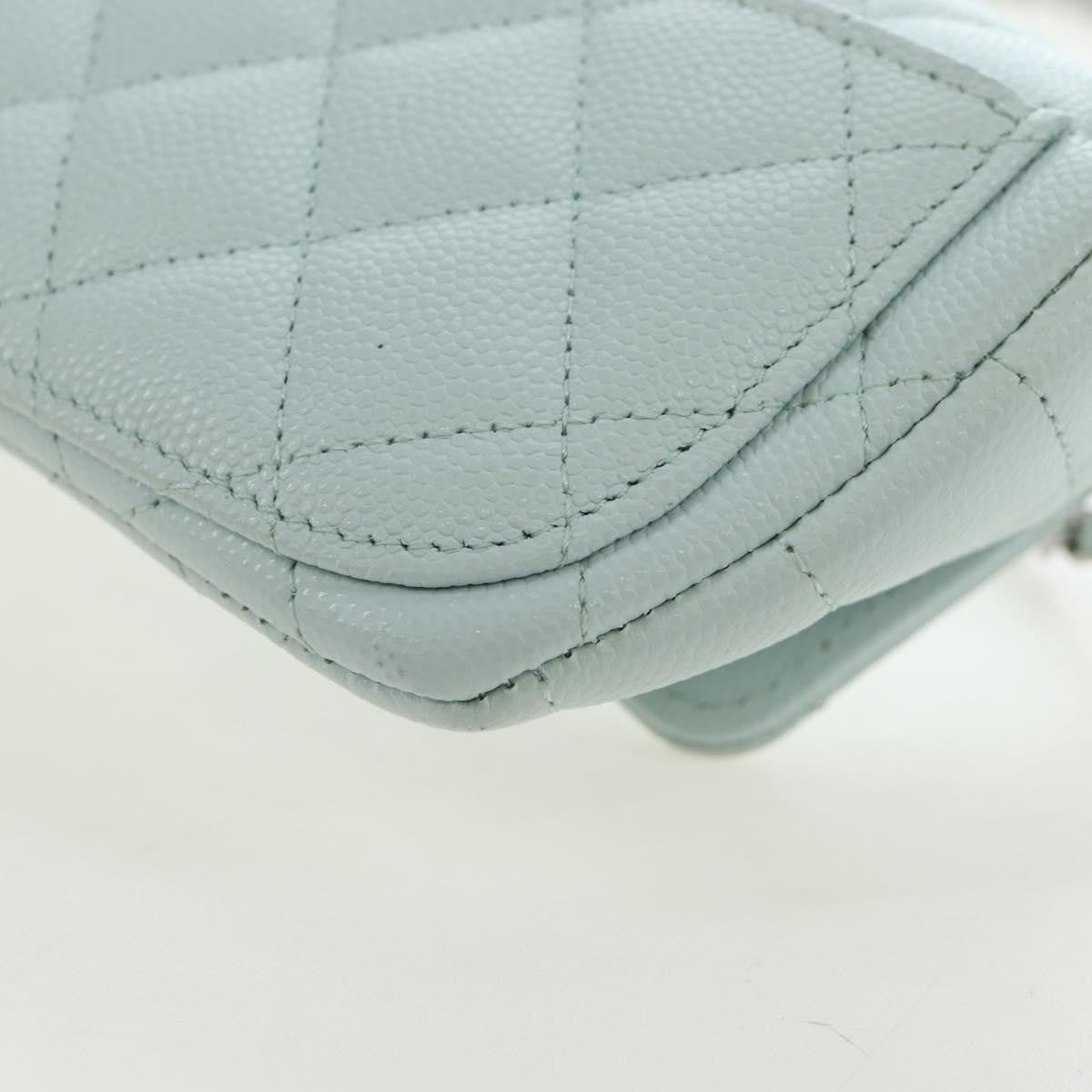 Chanel Classic Sunglasses Case With Chain Quilted Caviar Blue Calfskin Clutche & Pouche Bag (Pre-Owned)