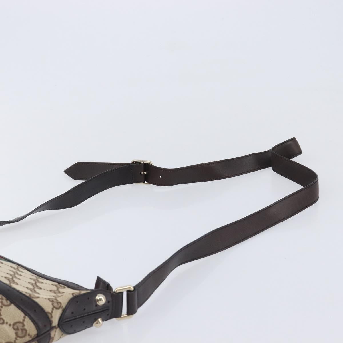 Gucci Reins Web Canvas Beige Canvas Shoulder Bag Bag (Pre-Owned)