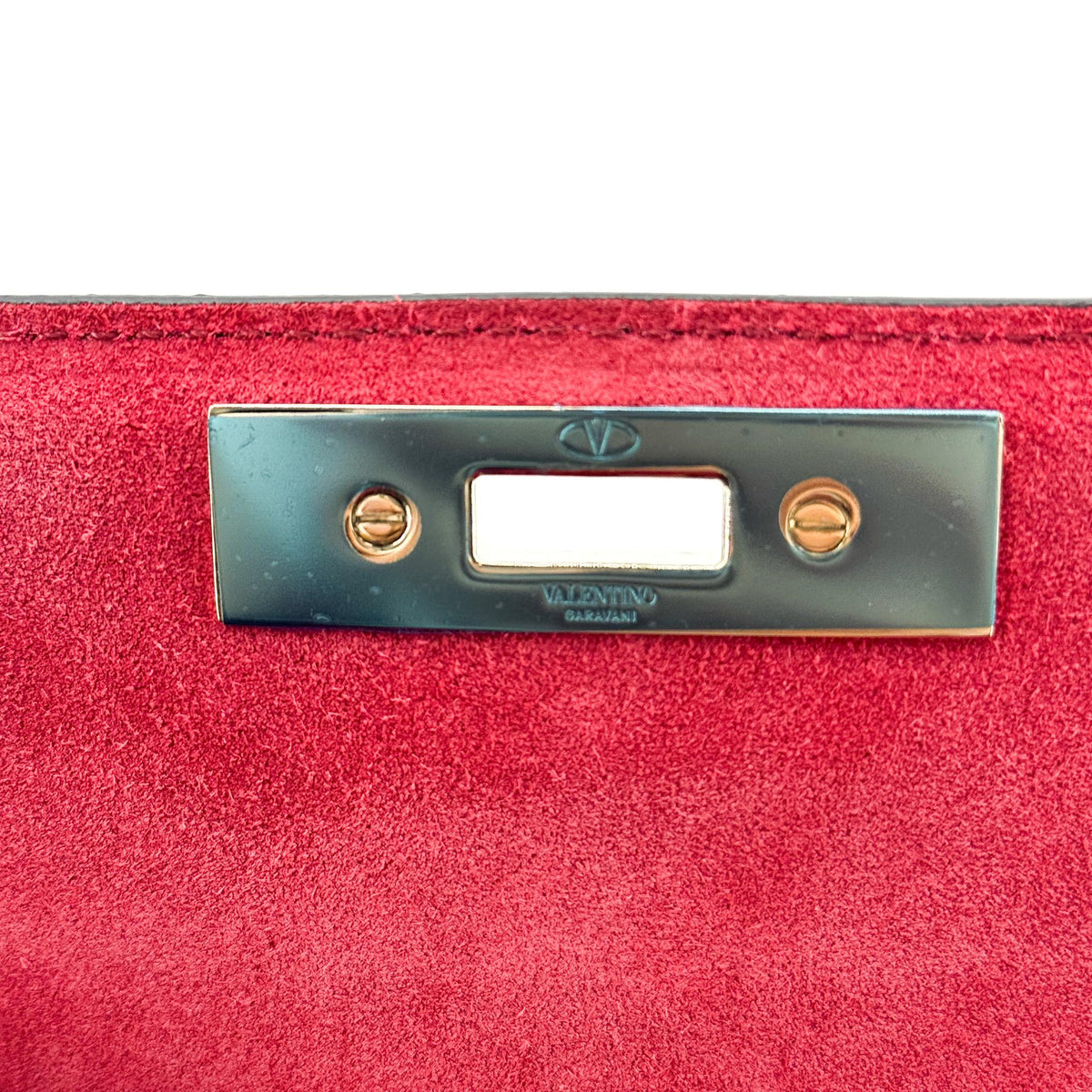 Valentino Garavani Demilune Clutch Studded Leather Red Leather Clutche & Pouche Bag (Pre-Owned)