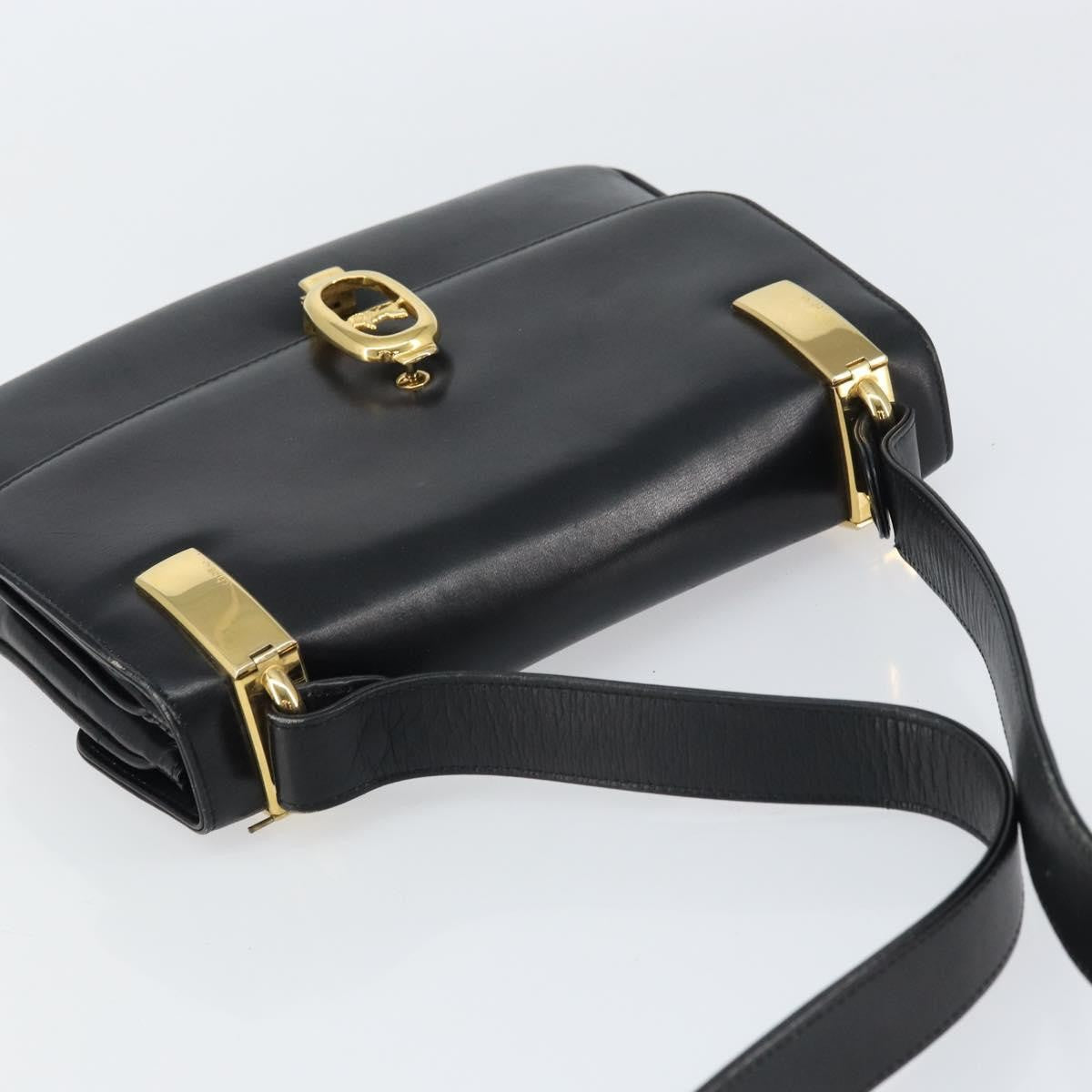 Celine Horse Carriage Leather Black Leather Shoulder Bag Bag (Pre-Owned)