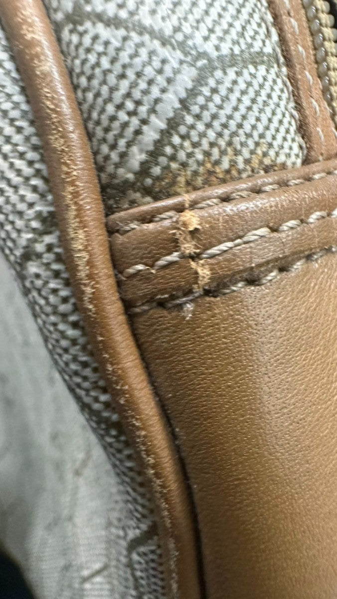 Christian Dior Vintage Honeycomb Canvas Beige Canvas Shoulder Bag Bag (Pre-Owned)