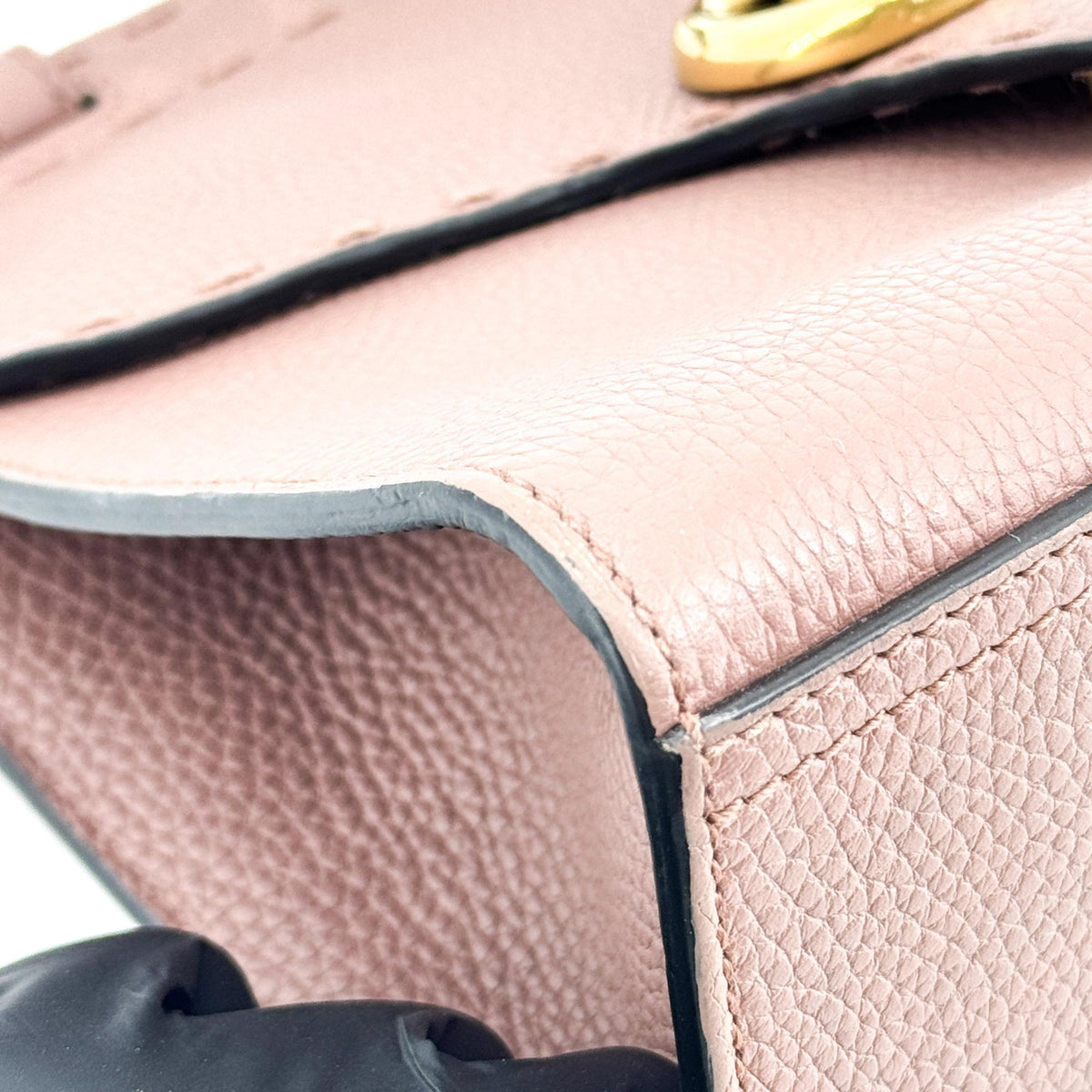 Gucci Gg Marmont Top Handle Leather Pink Leather Handbag (Pre-Owned)