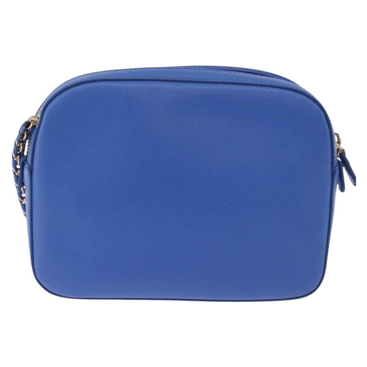 Salvatore Ferragamo Vara Chain Flap Leather Blue Leather Shoulder Bag Bag (Pre-Owned)