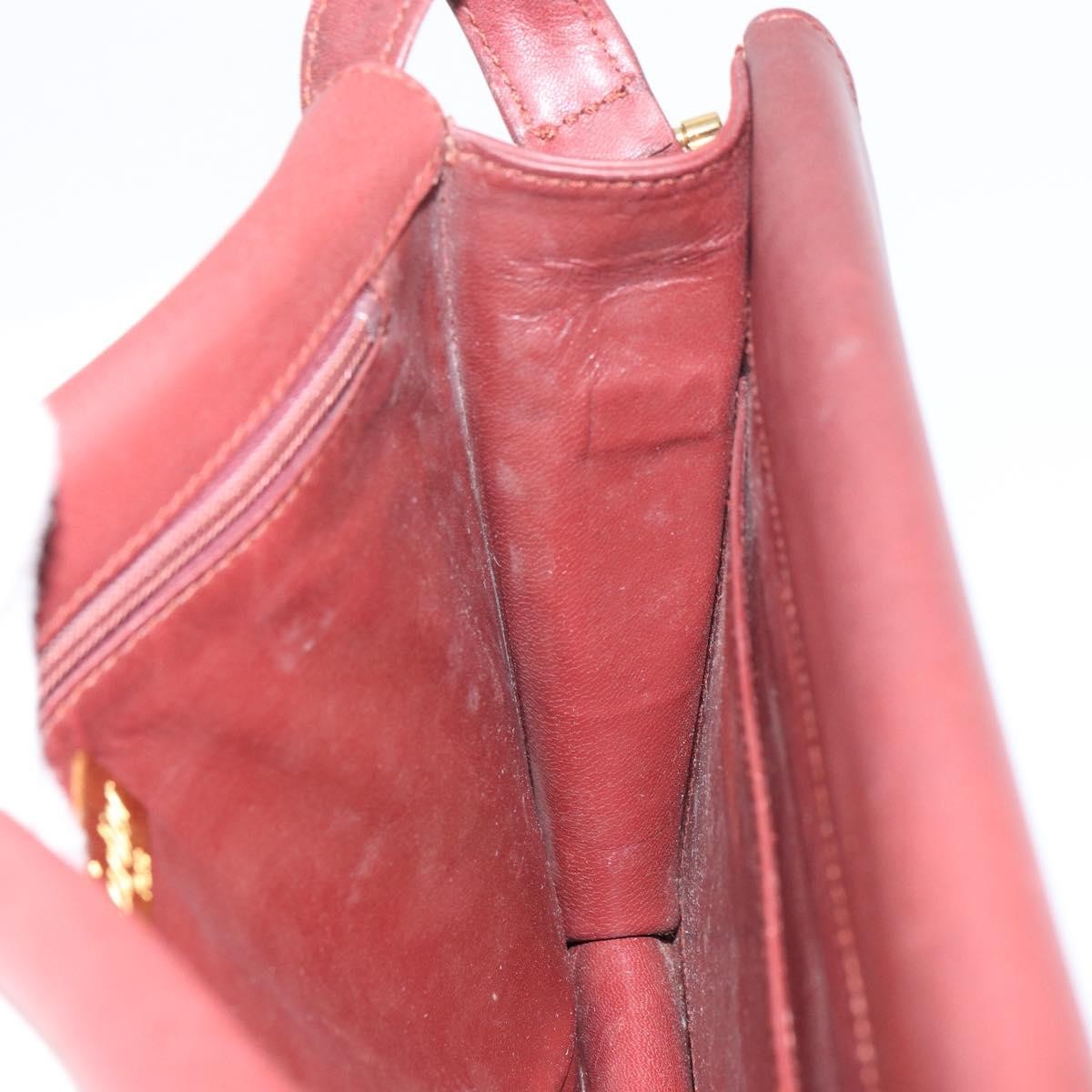 Cartier Must De Cartier Leather Burgundy Leather Shoulder Bag Bag (Pre-Owned)