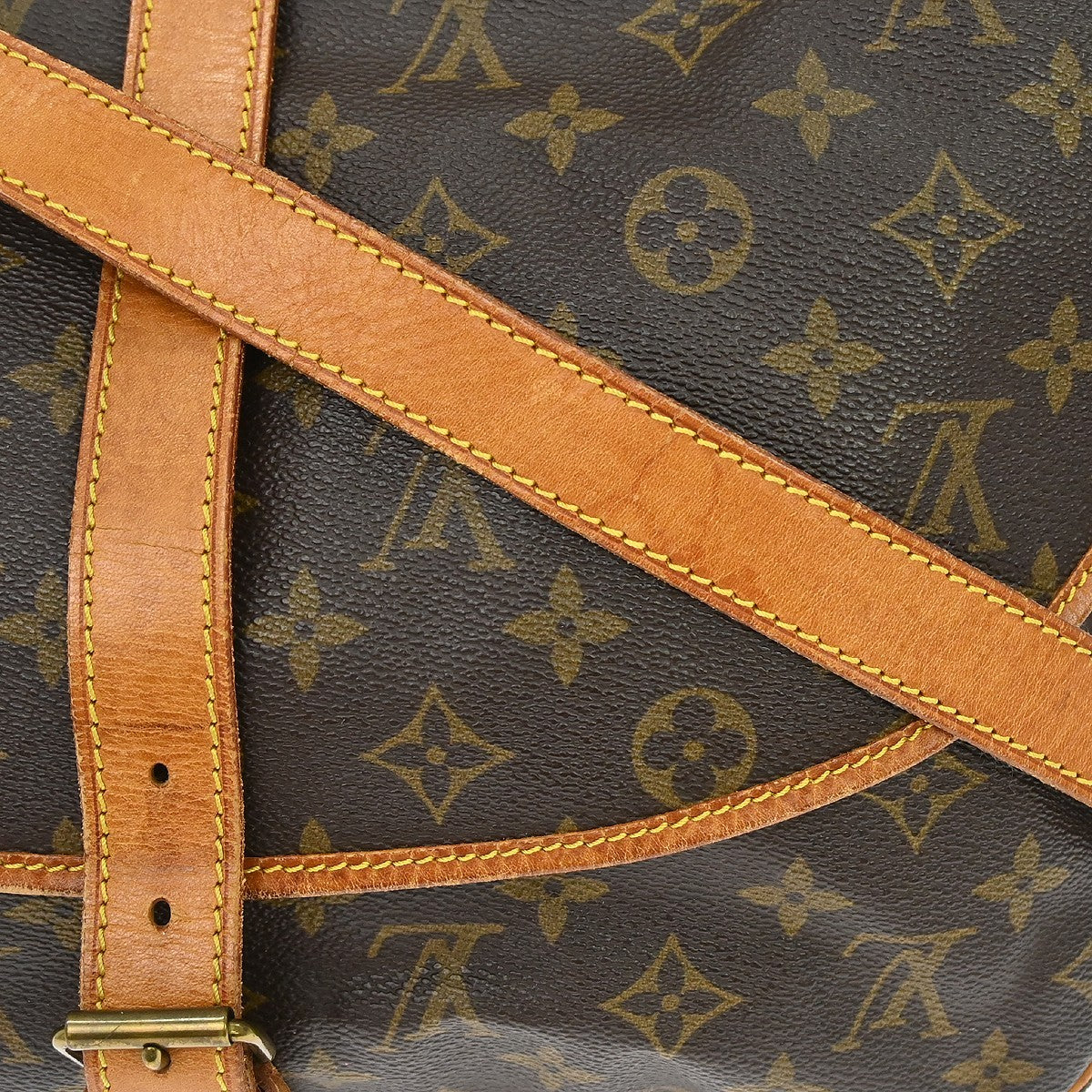 Louis Vuitton Saumur Monogram Brown Canvas Shoulder Bag Bag (Pre-Owned)