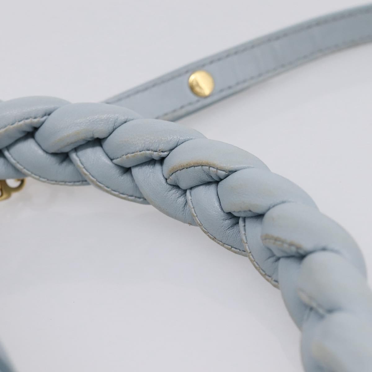 Miu Miu Coffer Hobo Matelasse Leather Blue Leather Handbag (Pre-Owned)