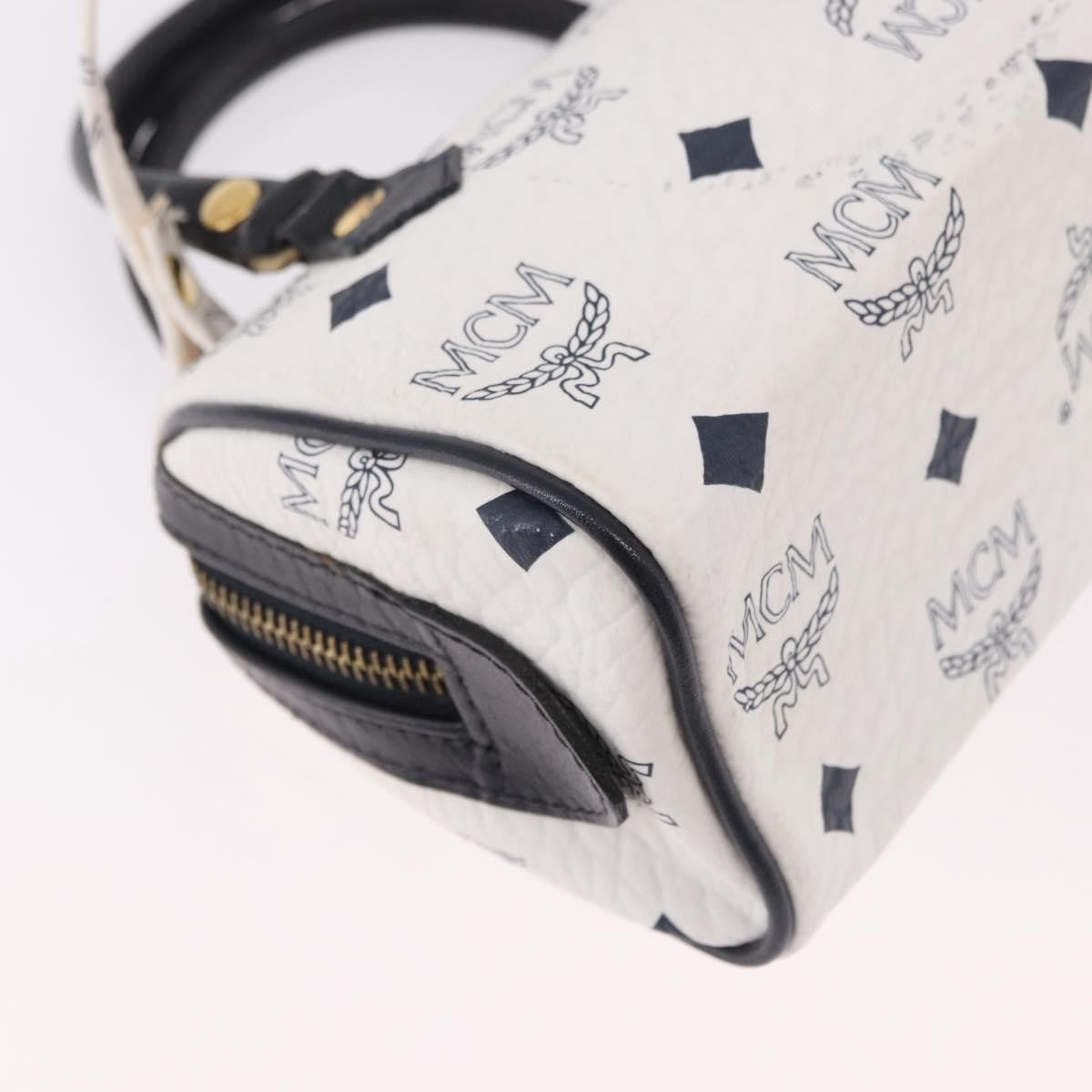 MCM Visetos Leather White Leather Handbag (Pre-Owned)