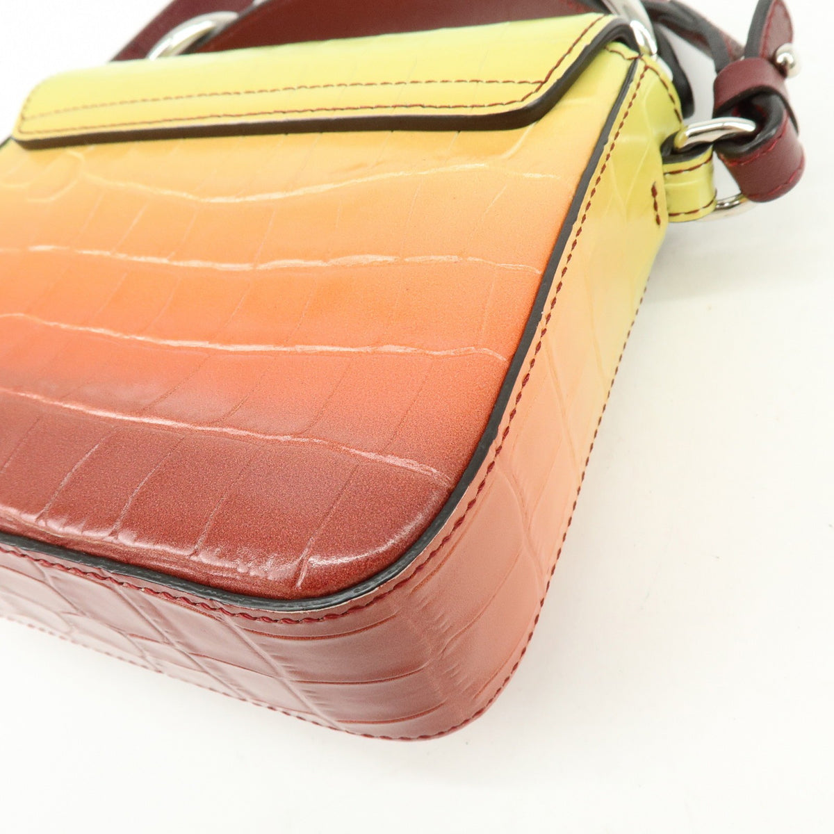 Chloe C Flap Crocodile Embossed Leather Multicolour Leather Handbag (Pre-Owned)