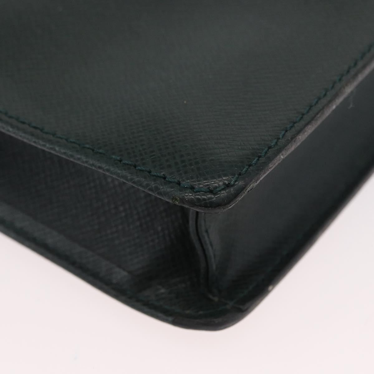 Louis Vuitton Serviette Kourad Taiga Leather Green Leather Briefcase Bag (Pre-Owned)