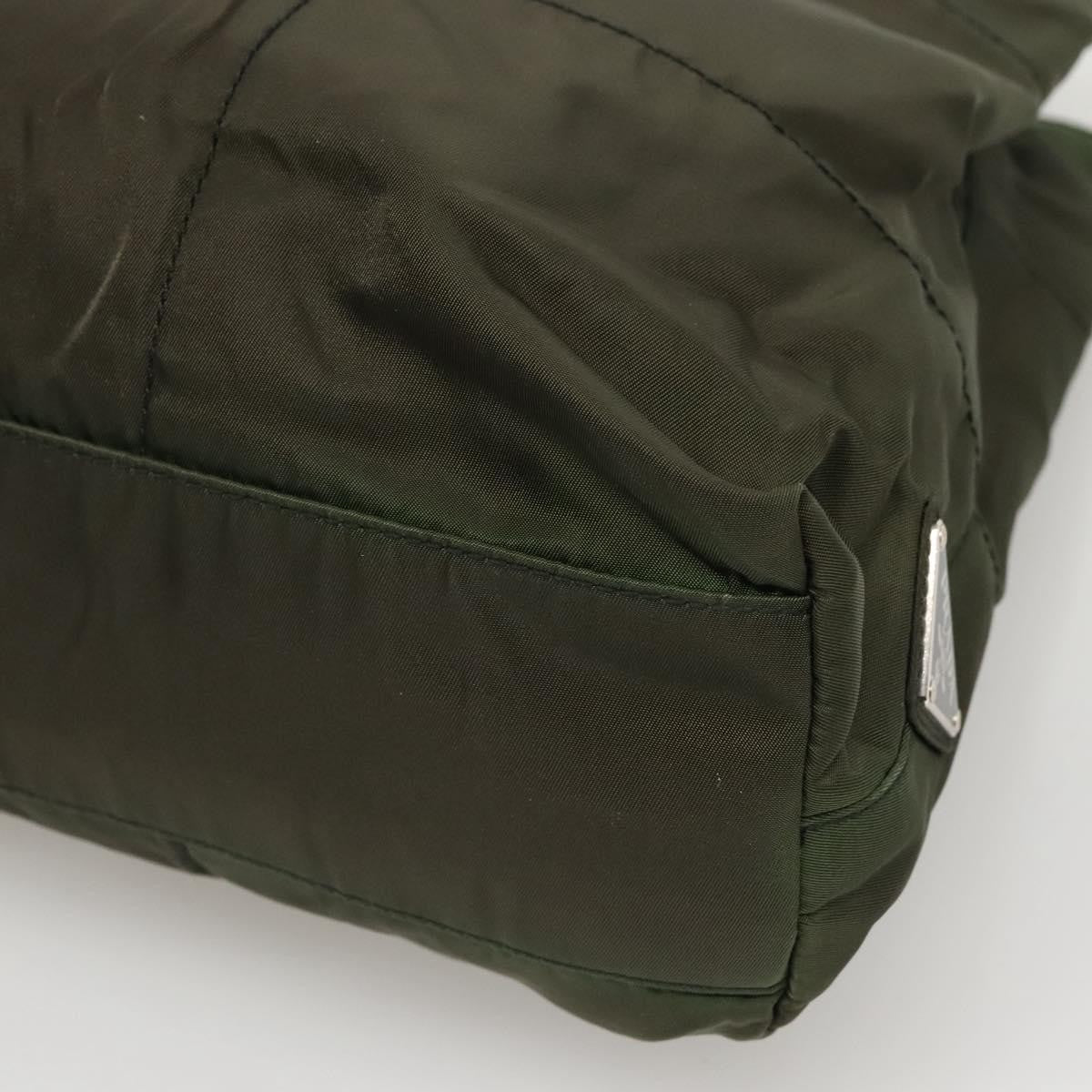 Prada Vintage Tessuto Khaki Nylon Shoulder Bag Bag (Pre-Owned)