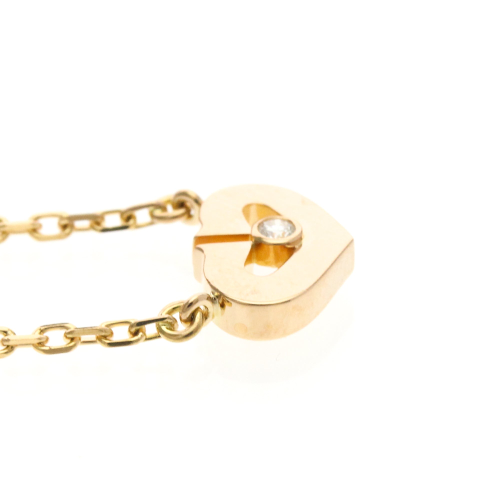 Cartier C Heart De Cartier Pendant 18K Rose Gold With Diamond Gold Pink_Gold Necklace Jewelry (Pre-Owned)