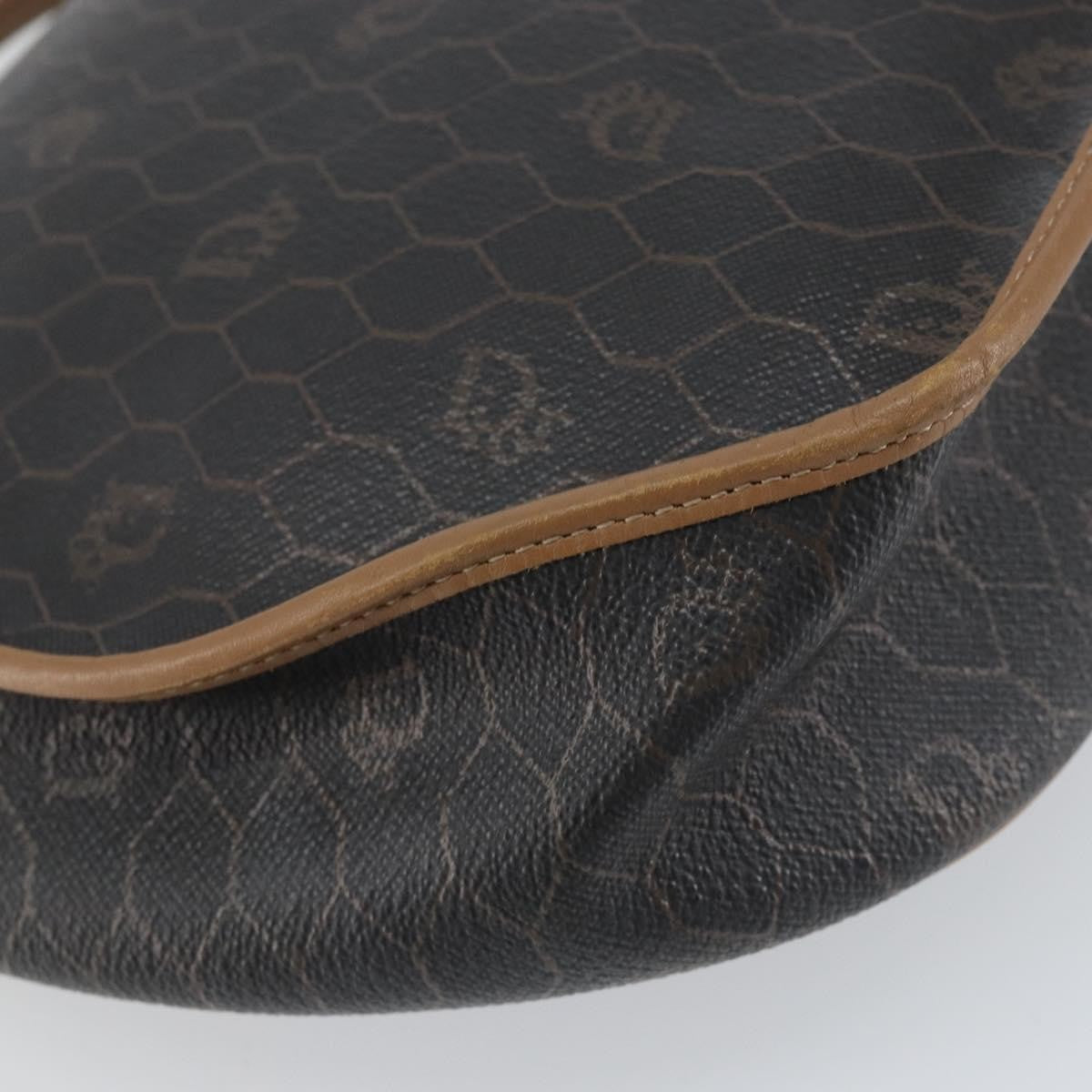 Christian Dior Vintage Honeycomb Flap Coated Canvas Black Canvas Shoulder Bag Bag (Pre-Owned)