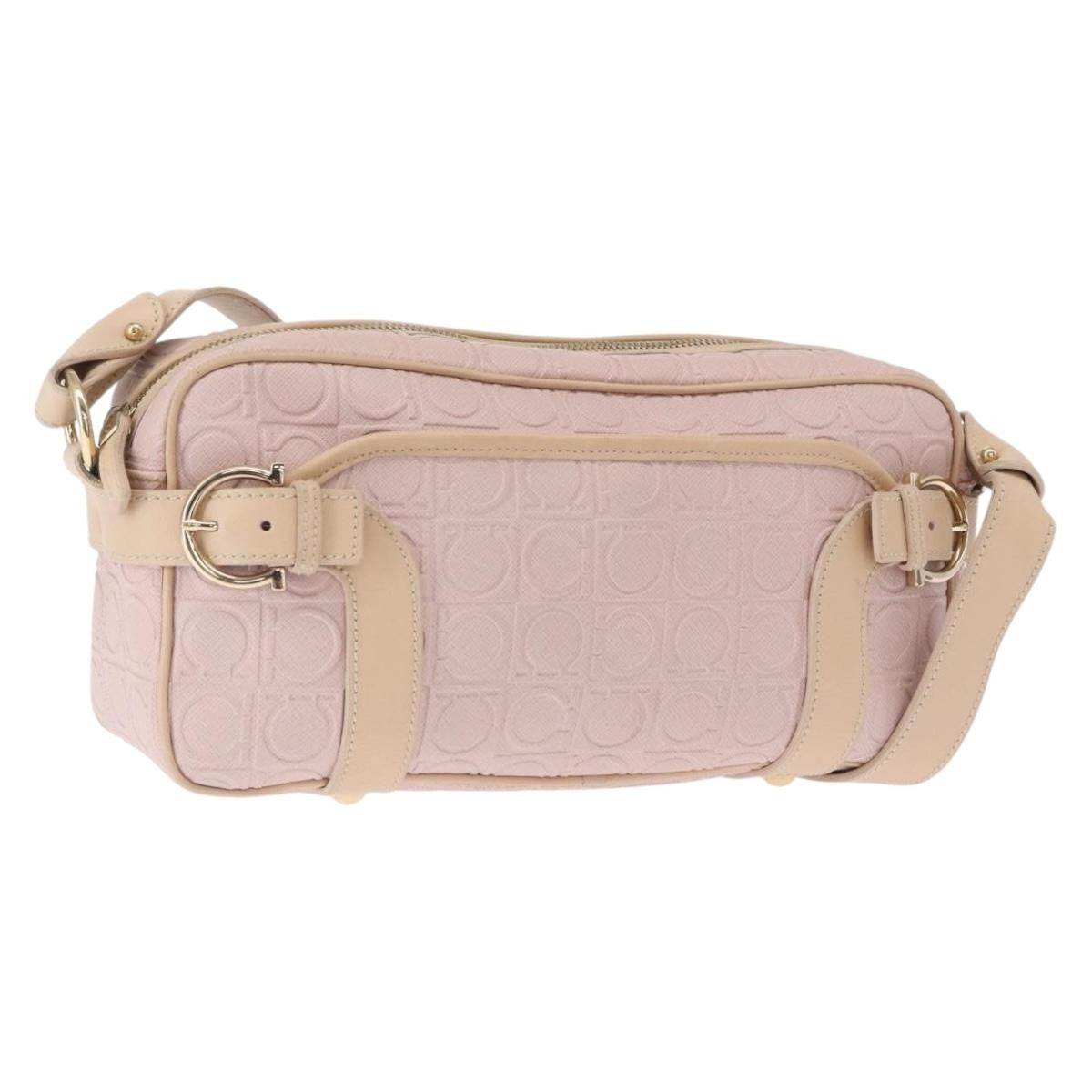 Salvatore Ferragamo Gancini Leather Pink Leather Shoulder Bag Bag (Pre-Owned)