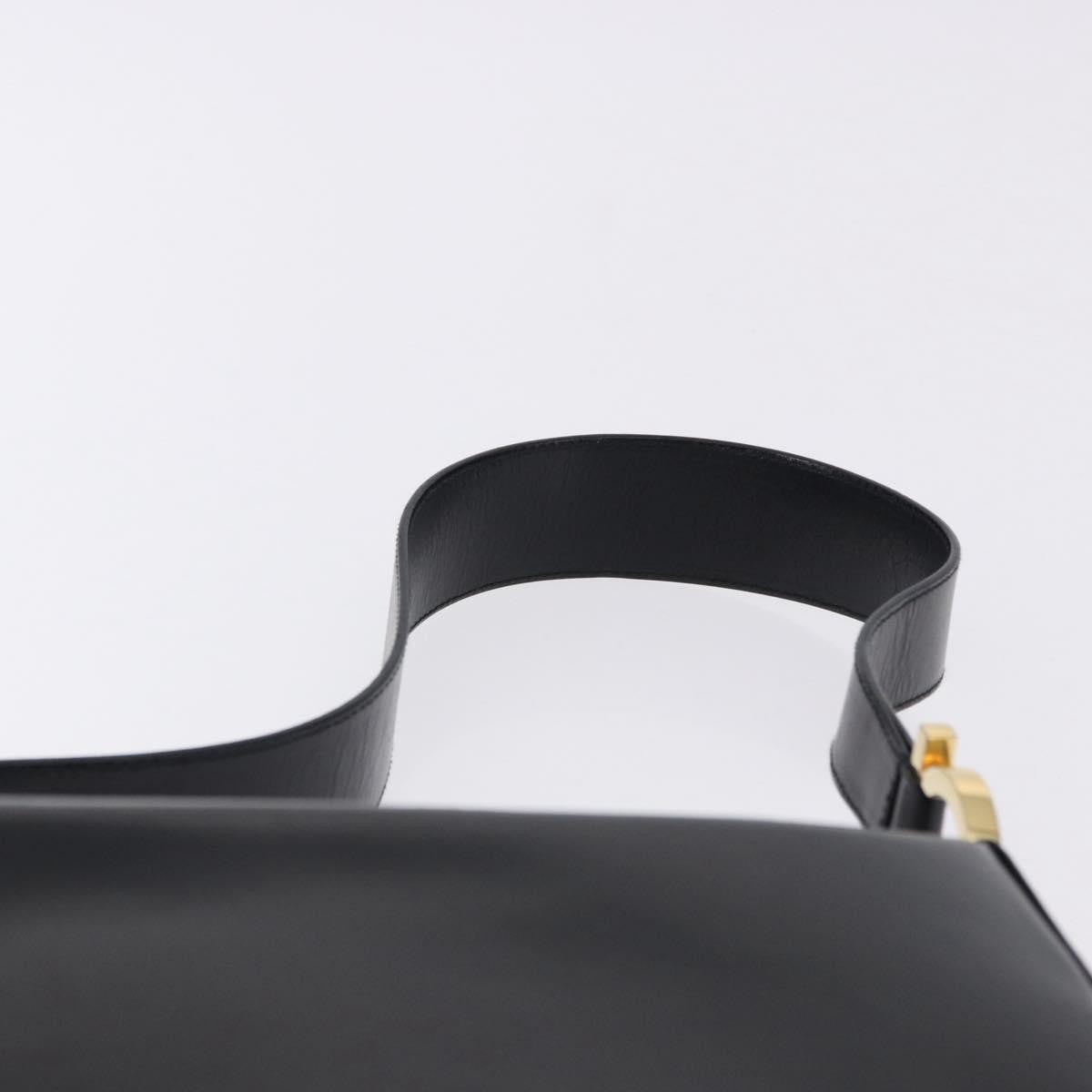 Salvatore Ferragamo Gancini Leather Black Leather Shoulder Bag Bag (Pre-Owned)