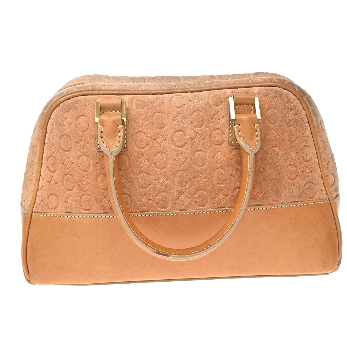 Celine C Macadam Suede Orange Suede Handbag (Pre-Owned)