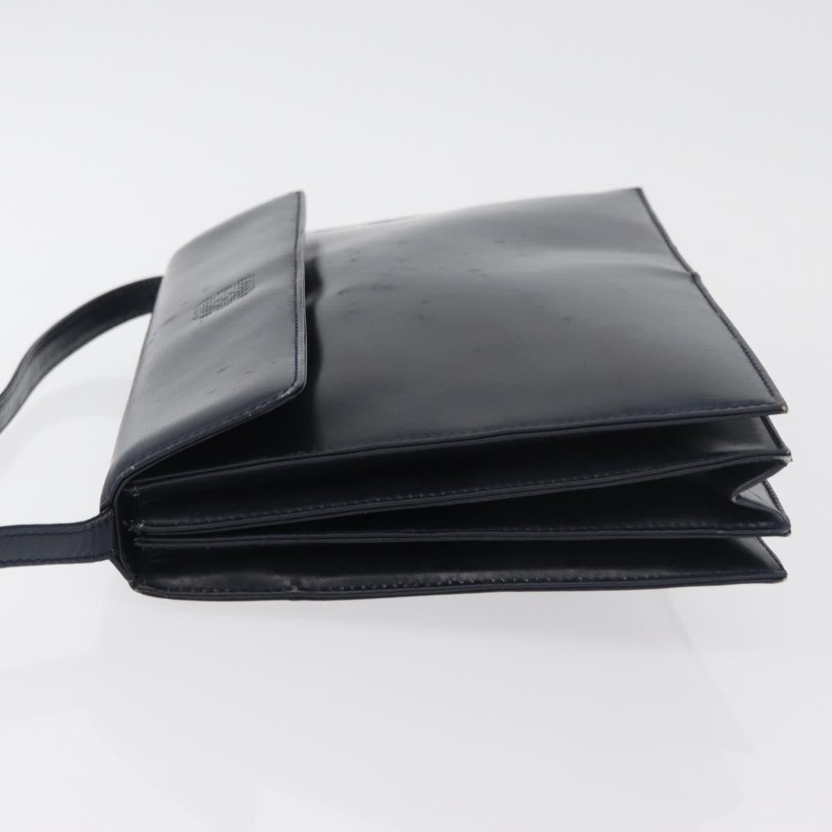 Loewe Anagram Leather Navy Leather Shoulder Bag Bag (Pre-Owned)