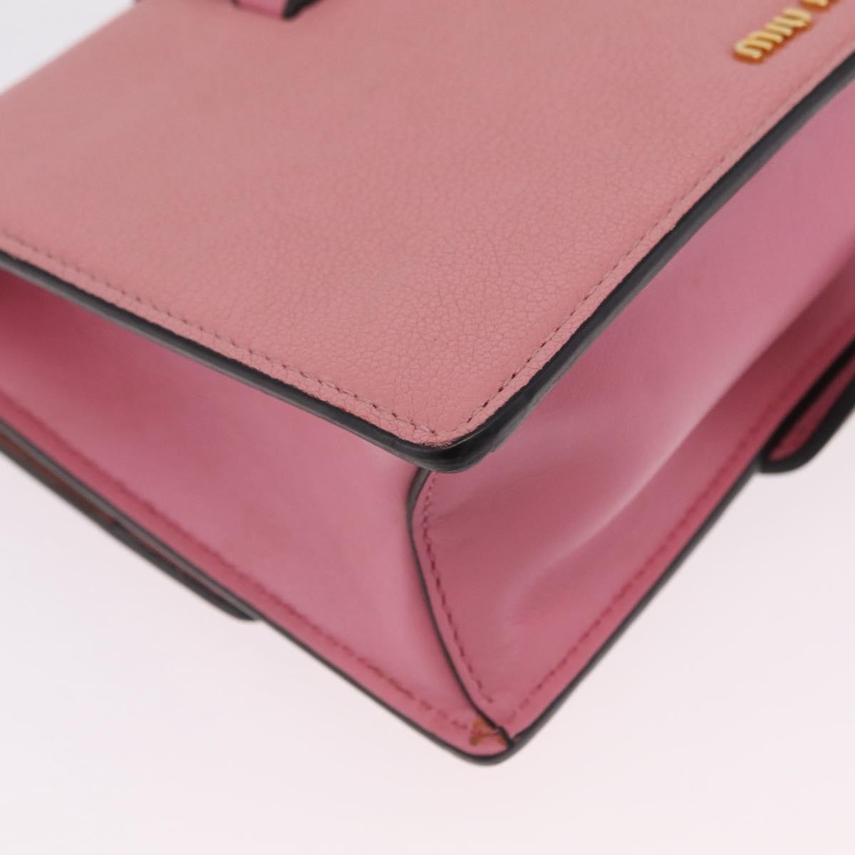 Miu Miu Madras Crystal Buckle Leather Pink Leather Shoulder Bag Bag (Pre-Owned)