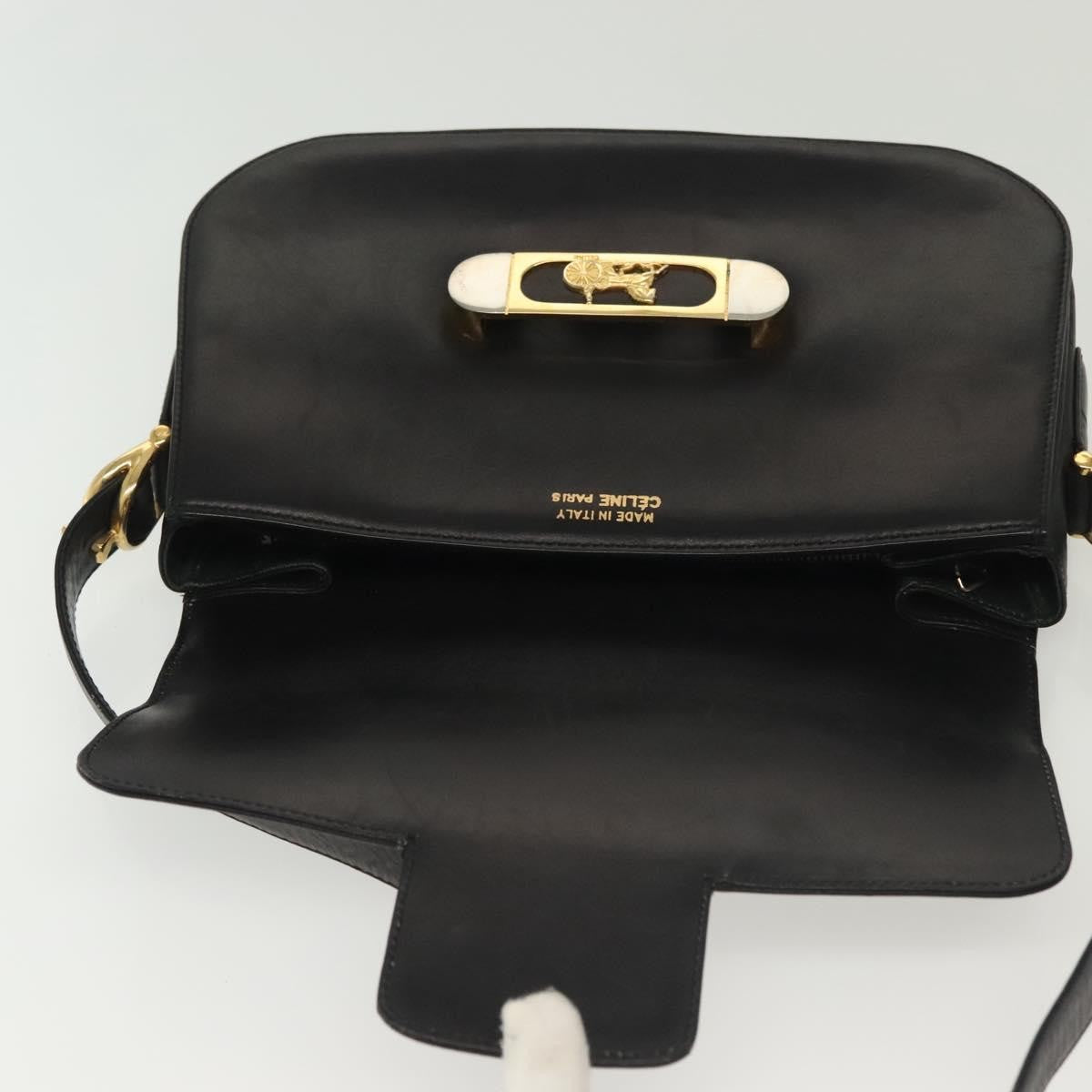 Celine Horse Carriage Leather Black Leather Bag (Pre-Owned)