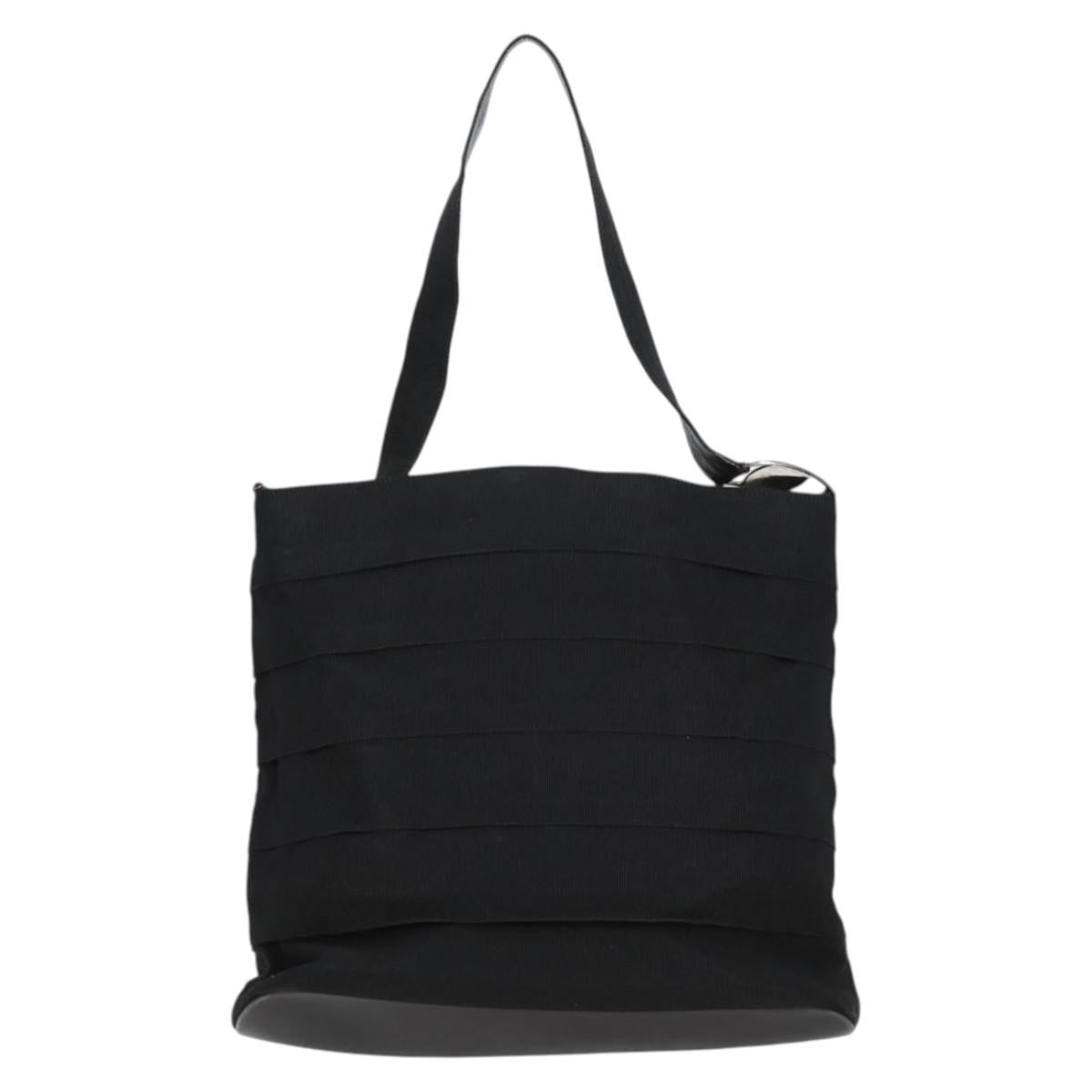 Salvatore Ferragamo Vala Nylon Black Canvas Shoulder Bag Bag (Pre-Owned)