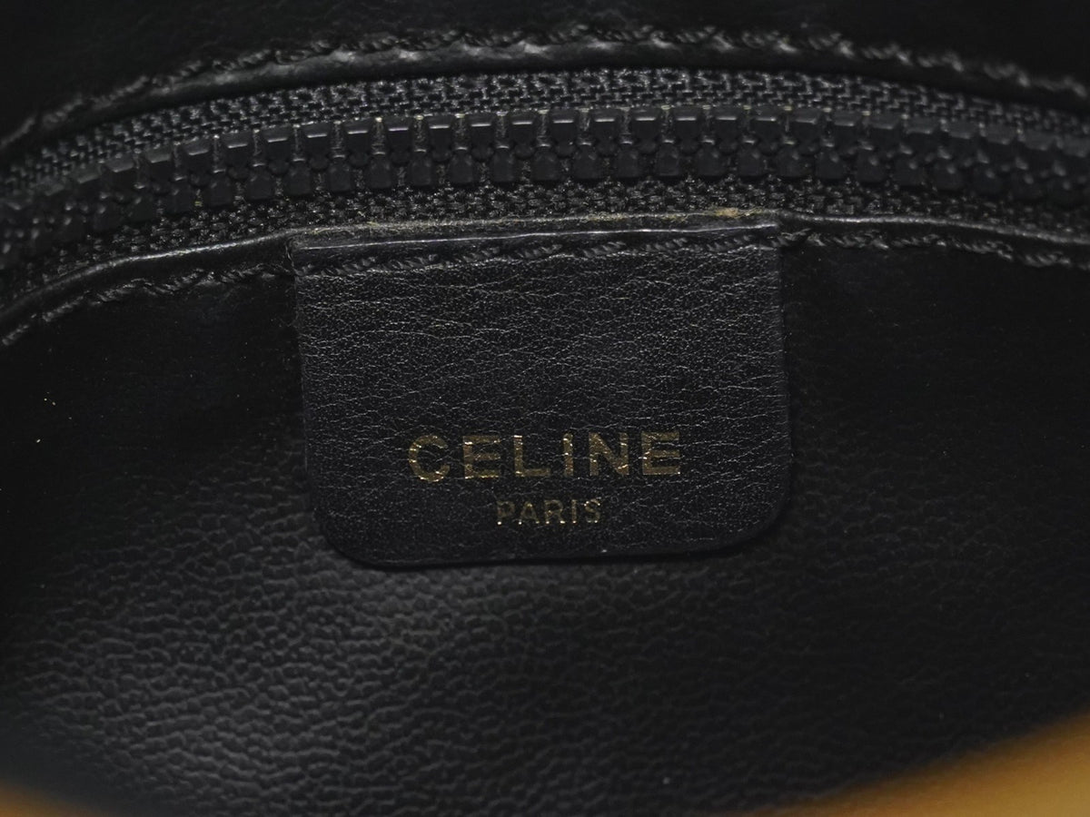 Celine Flap Shoulder Leather Black Leather Shoulder Bag Bag (Pre-Owned)
