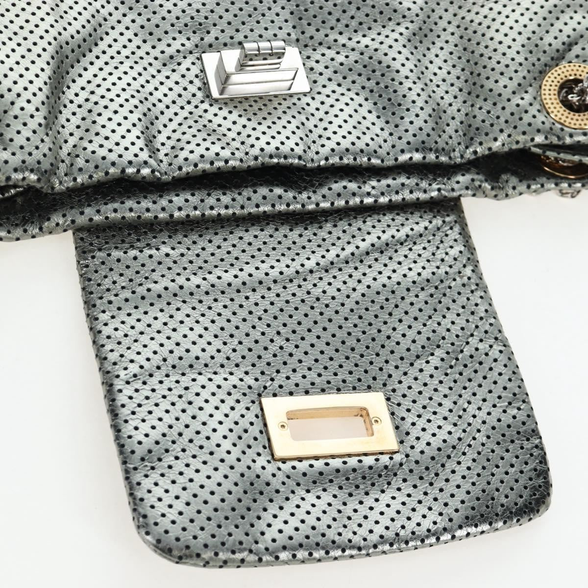 Chanel Drill Perforated Leather Silver Leather Tote Bag Bag (Pre-Owned)