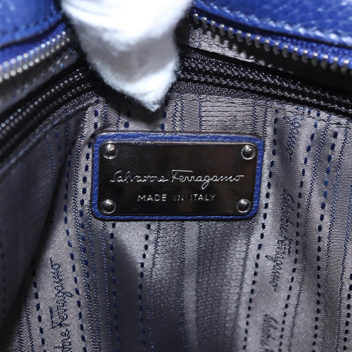 Salvatore Ferragamo Sofia Satchel Leather Blue Leather Handbag (Pre-Owned)