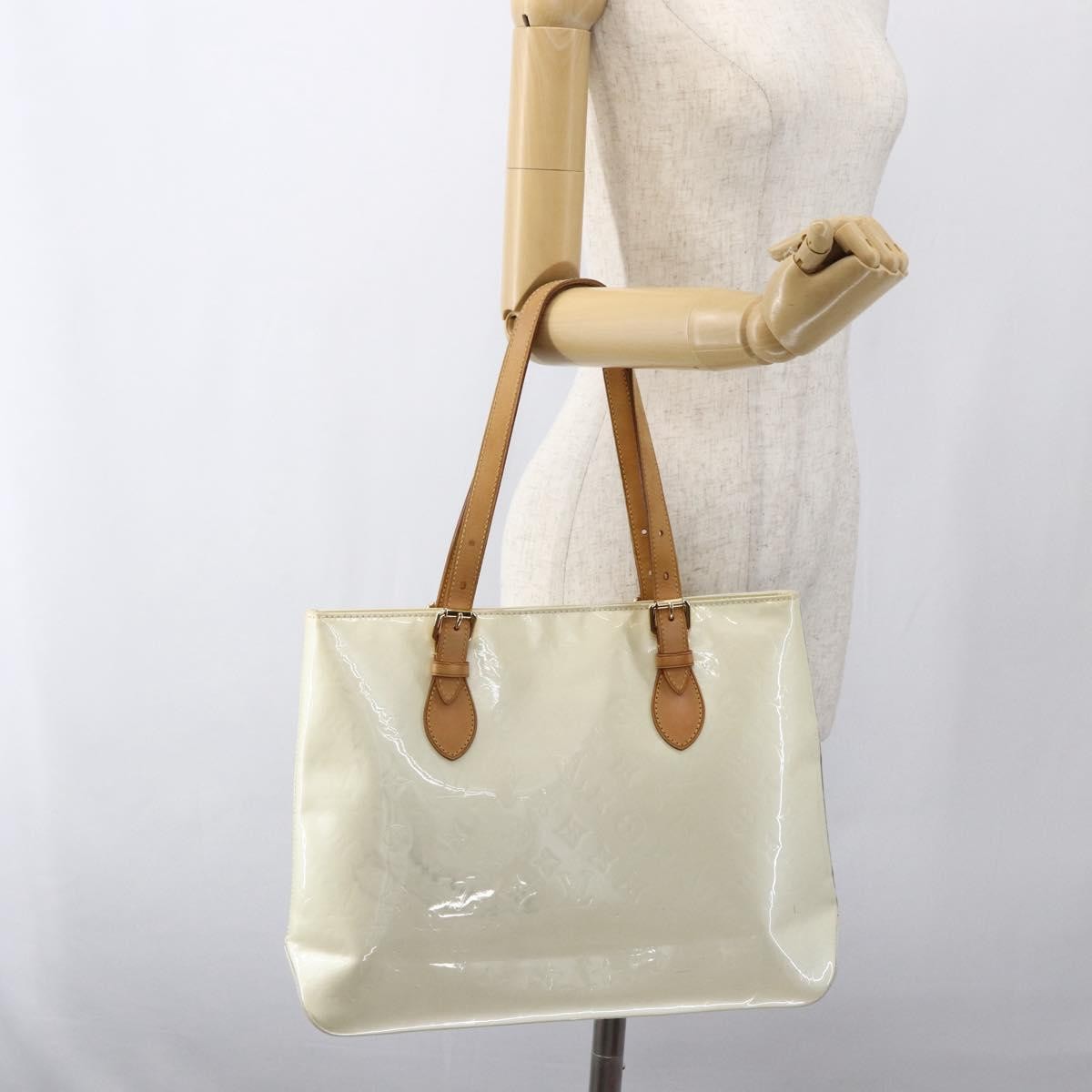 Louis Vuitton Brentwood Monogram Vernis Beige Patent_Leather Tote Bag Bag (Pre-Owned)
