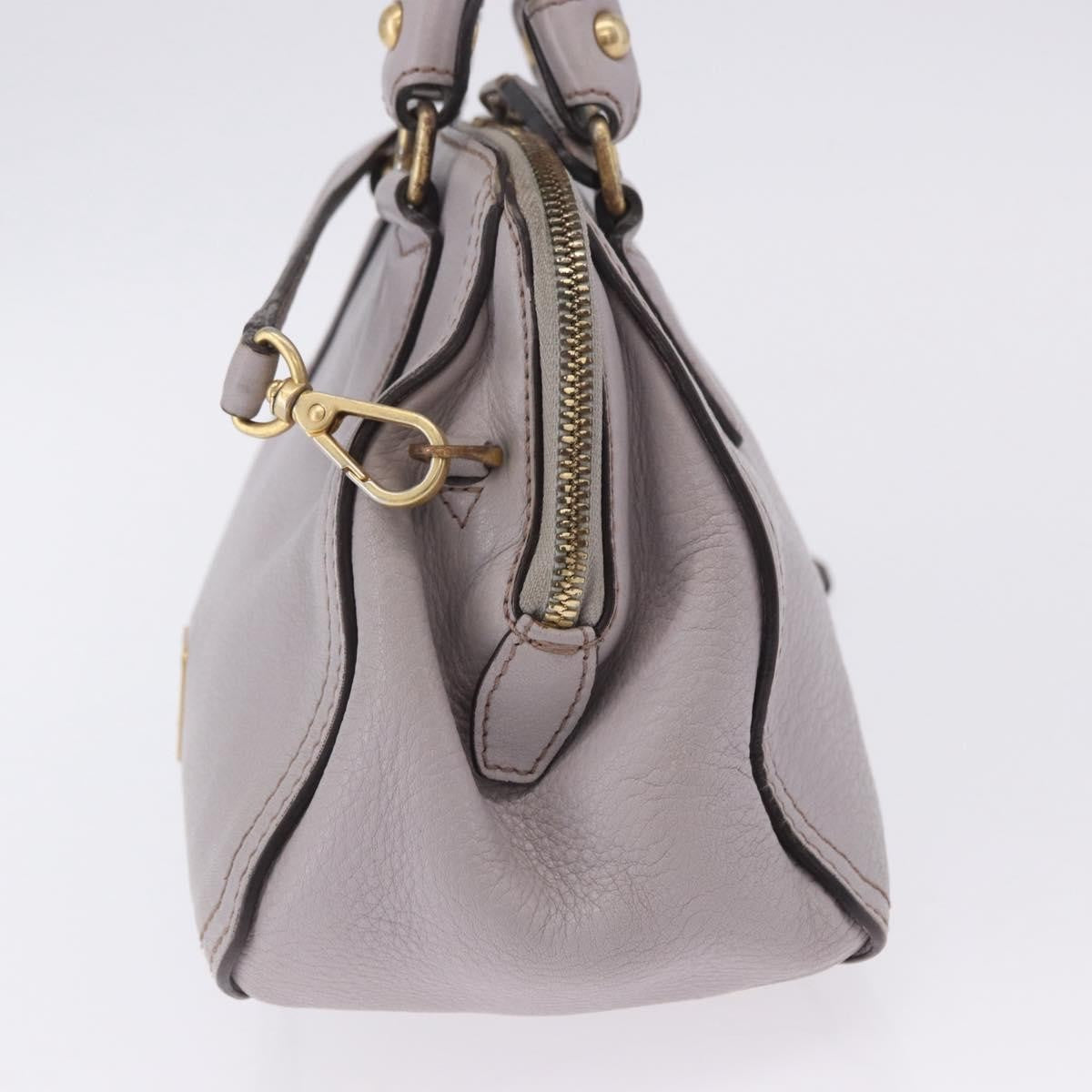 MCM Vintage Leather Gray Leather Handbag (Pre-Owned)