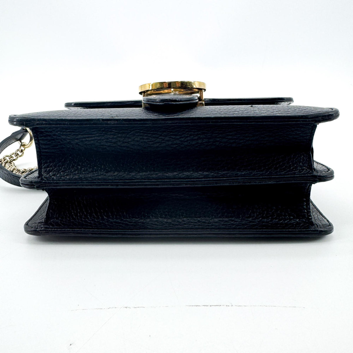 Gucci Interlocking Leather Black Leather Shoulder Bag Bag (Pre-Owned)