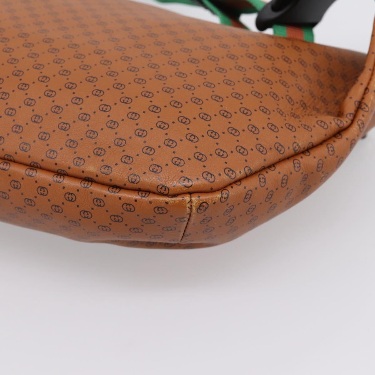 Gucci Dapper Dan Belt Gg Print Leather Brown Leather Clutche & Pouche Bag (Pre-Owned)