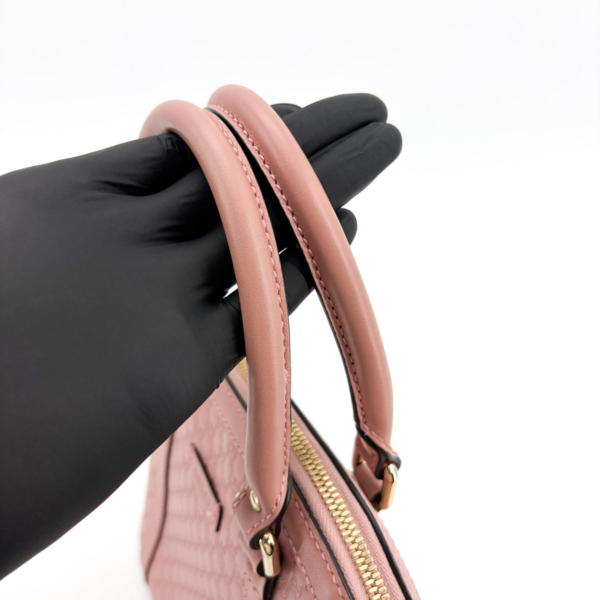 Gucci Convertible Dome Satchel Microguccissima Leather Pink Leather Handbag (Pre-Owned)