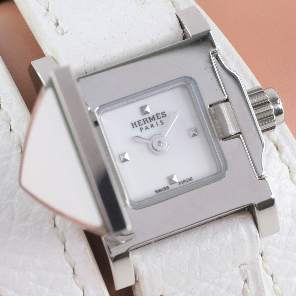 Hermes Medor Rock Quartz Lacquered Steel And Leather Watch (Pre-Owned)