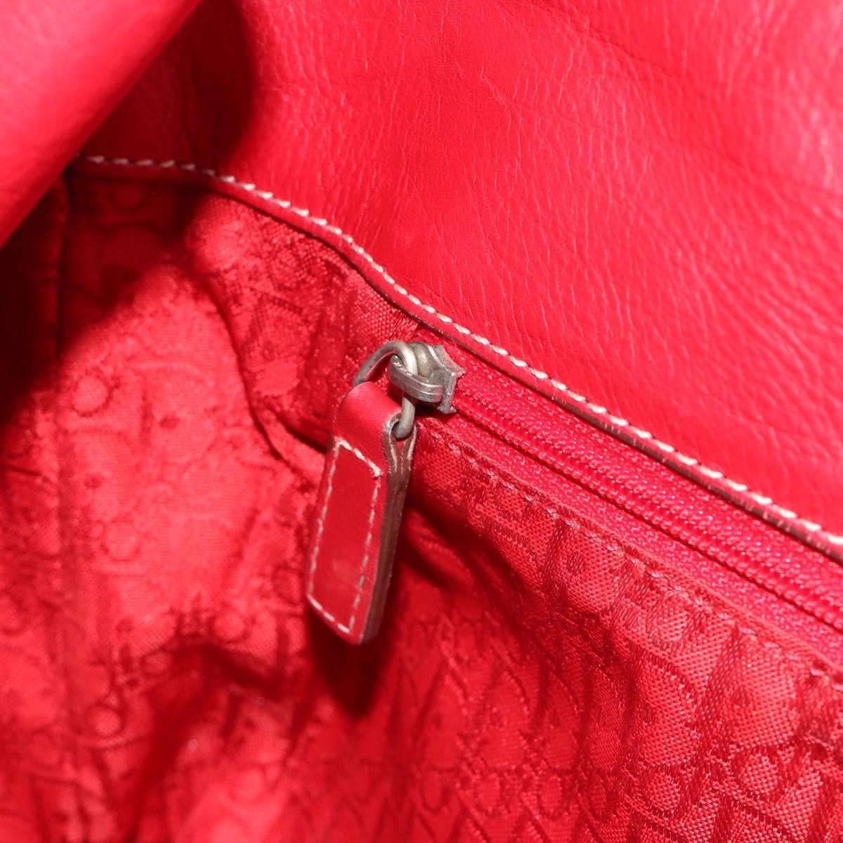 Christian Dior Cd Shoulder Bag Leather Red Leather Shoulder Bag Bag (Pre-Owned)