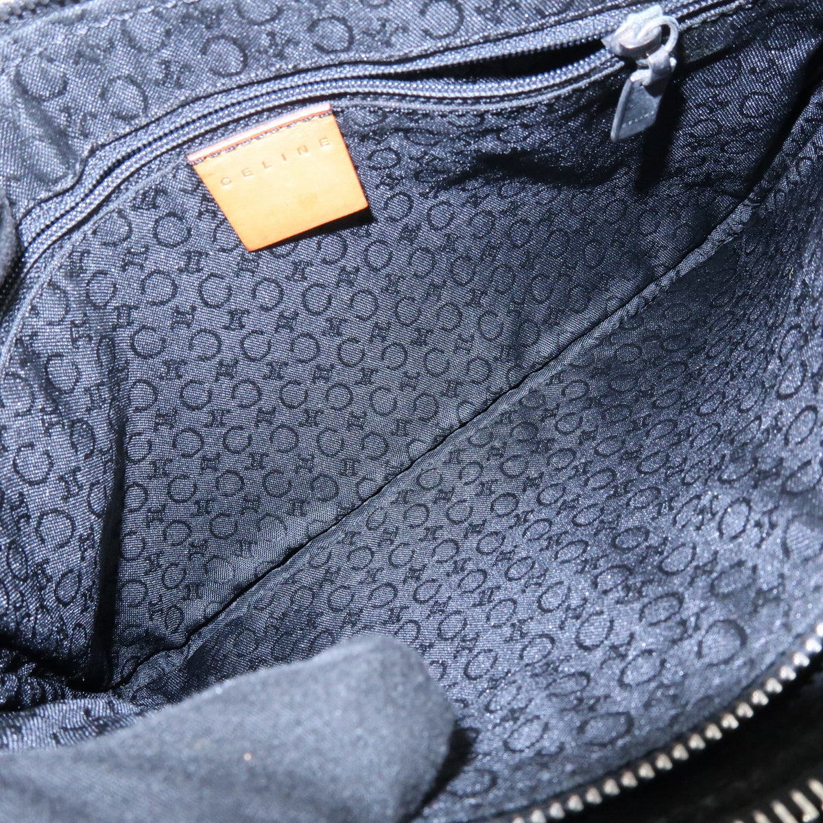 Celine C Macadam Shoulder Suede Black Suede Handbag (Pre-Owned)