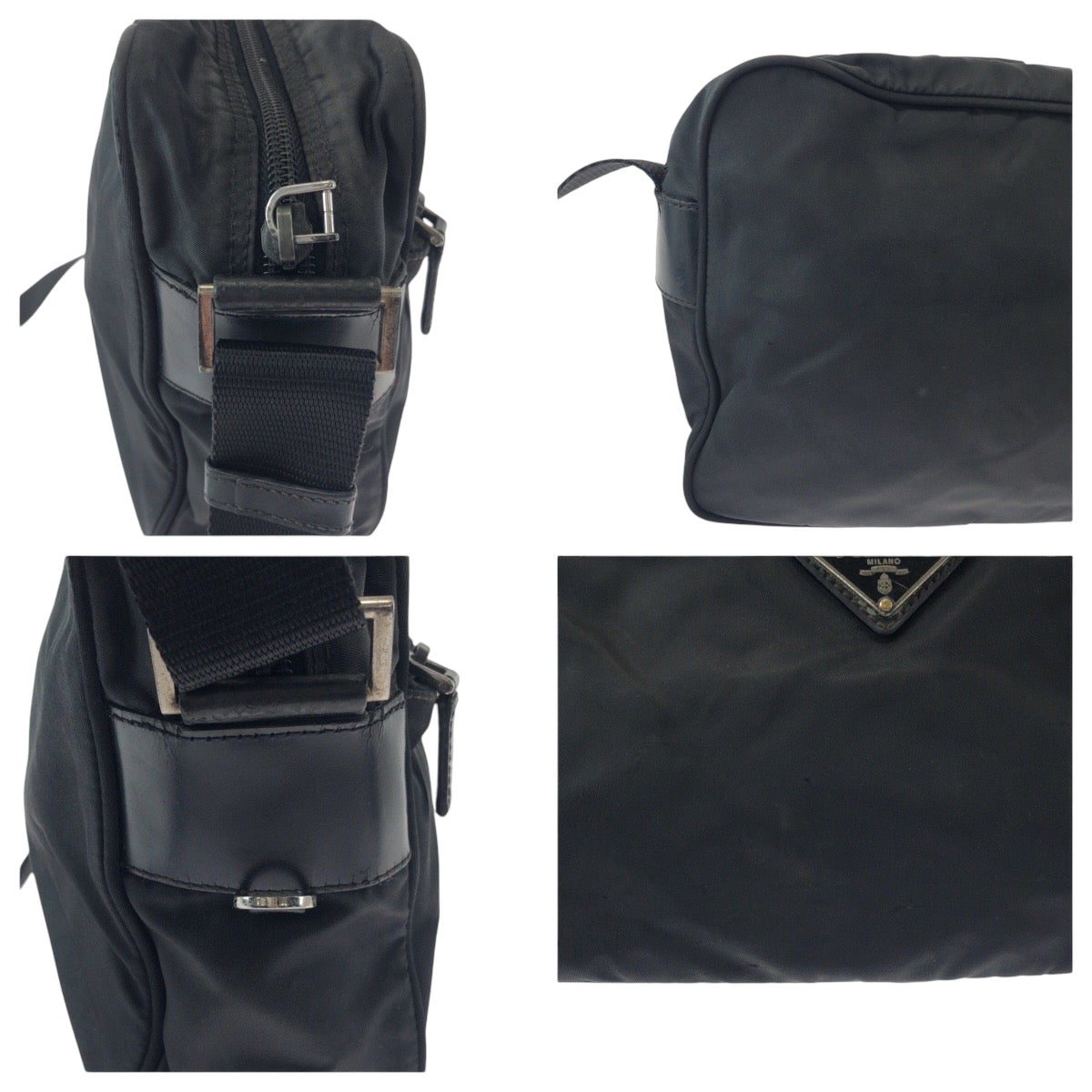 Prada Black Nylon Pochette Shoulder Bag (Pre-Owned)