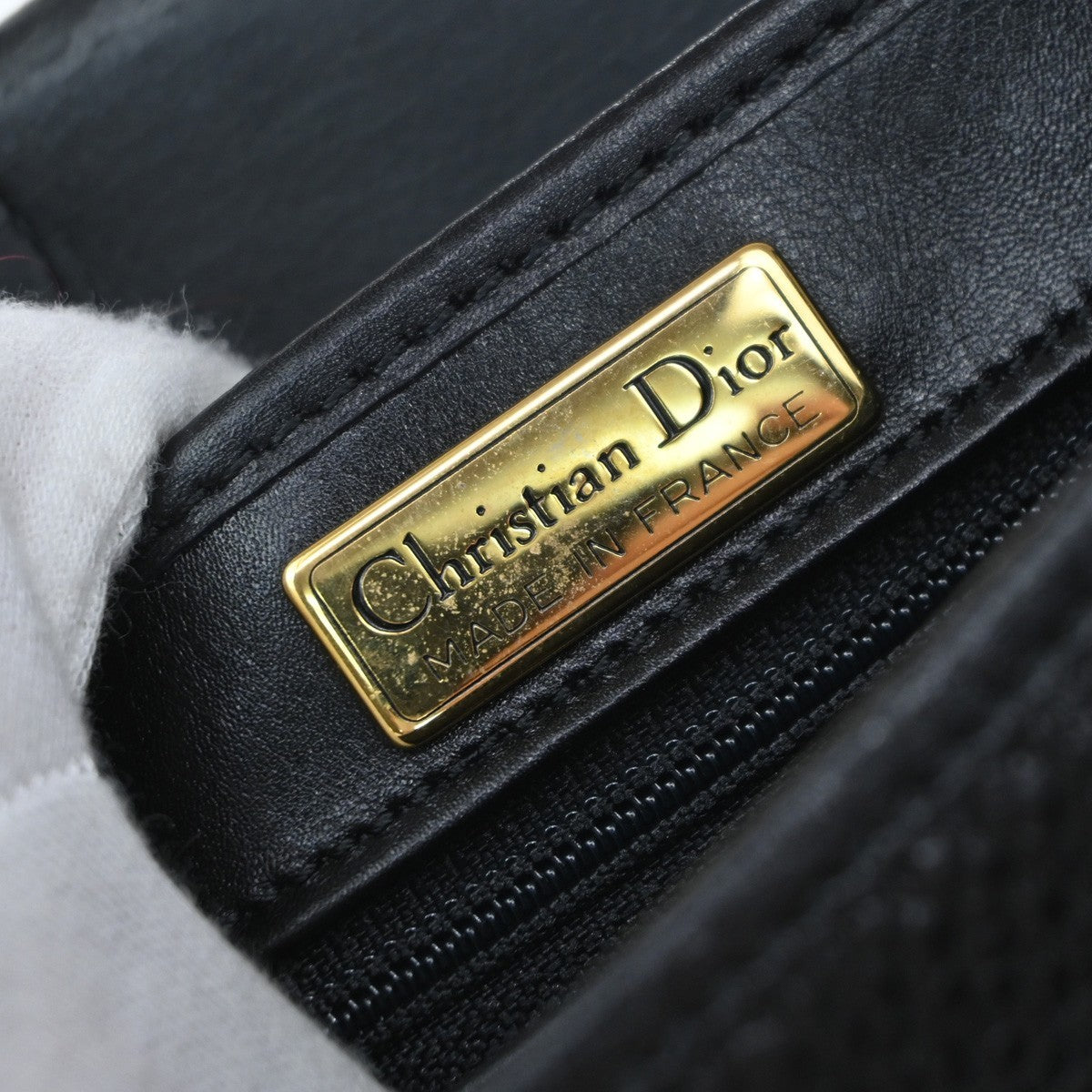 Christian Dior Vintage Cd Flap Leather Black Leather Shoulder Bag Bag (Pre-Owned)