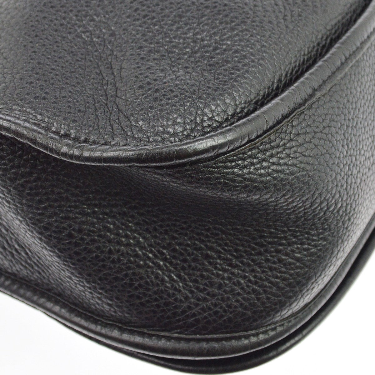 Hermes Evelyne Bag Gen Ii Clemence Black Leather Handbag (Pre-Owned)