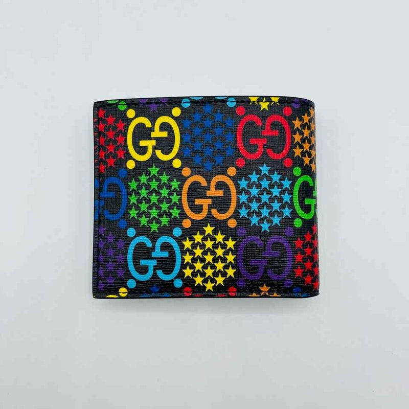 Gucci Unisex Black/Rainbow GG Supreme Psychedelic Bi-fold Wallet