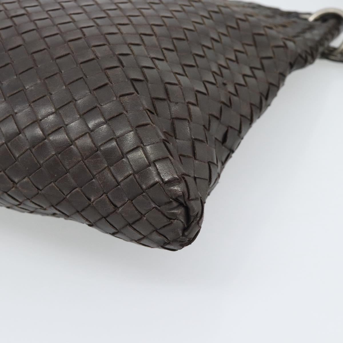 Bottega Veneta Flat Messenger Intrecciato Nappa Brown Leather Crossbody Bag Bag (Pre-Owned)