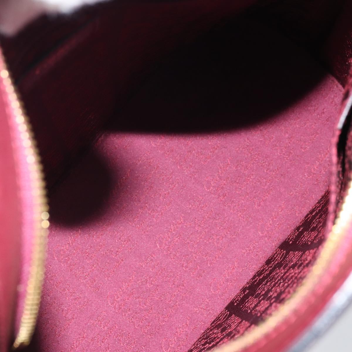 Cartier Vintage Must De Cartier Leather Burgundy Leather Handbag (Pre-Owned)