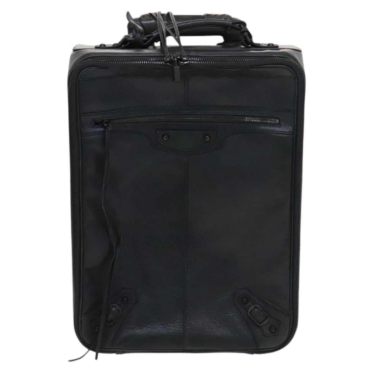 Balenciaga Trolley Rolling Classic Studs Luggage Leather Khaki Leather Travel Bag Bag (Pre-Owned)